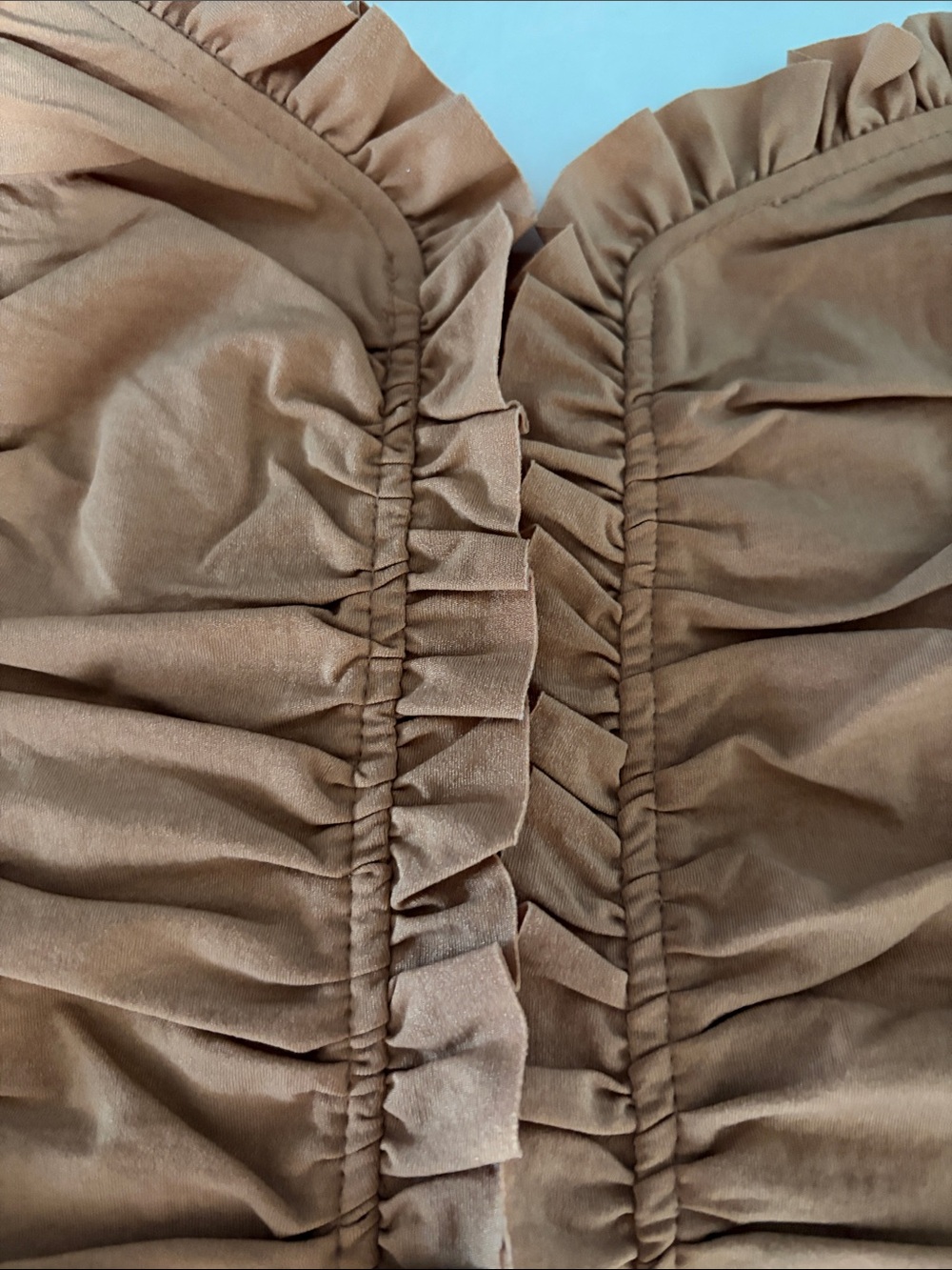 Zara Rust-Colored Ruched Crop Cami - Picture 6 of 6